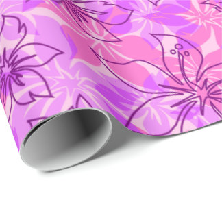 Olowalu Hibiscus Hawaiian Camo Wrapping Paper