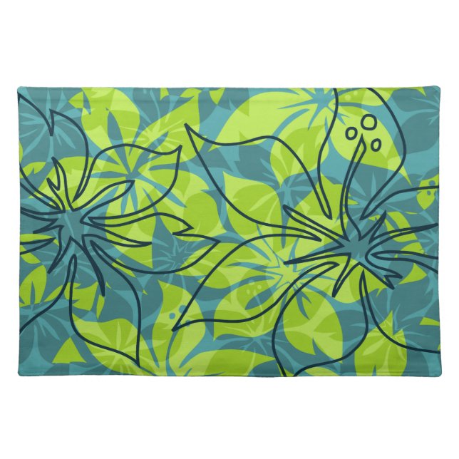 Olowalu Hibiscus Hawaiian Dinner Placemats (Front)