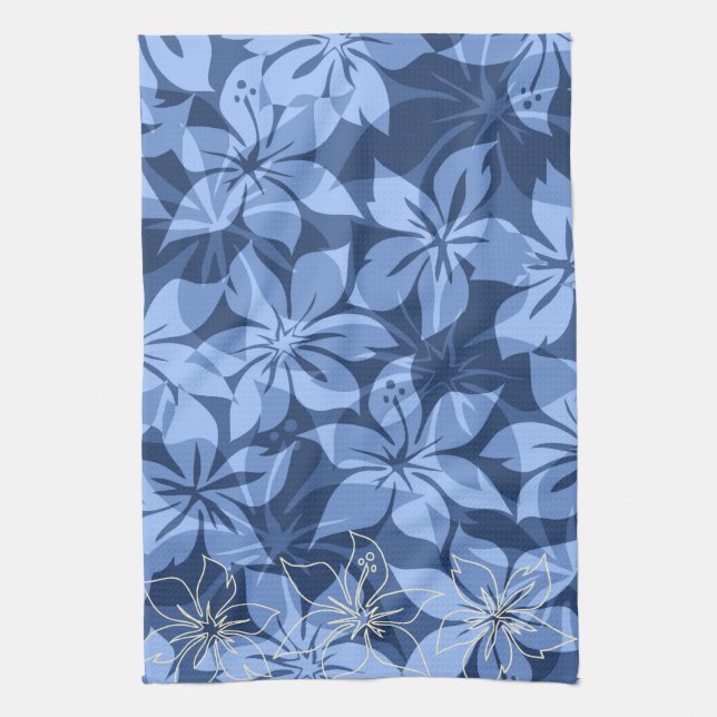 Olowalu Hibiscus Hawaiian Kitchen Towel (Vertical)