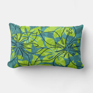 Olowalu Hibiscus Hawaiian ReversibleLumbar Pillows