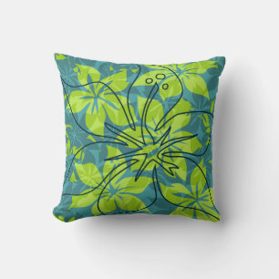 Olowalu Hibiscus Hawaiian ReversibleSquare Pillows