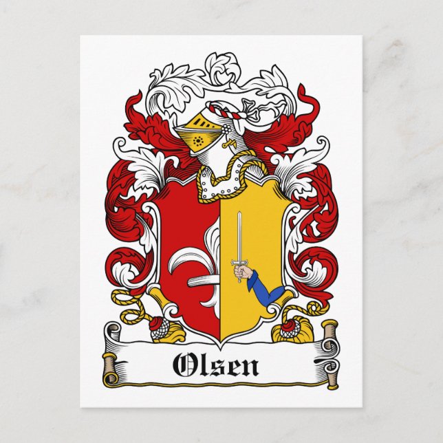 Olsen Family Crest Postcard (Front)