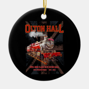 Olton Hall Vintage Steam Train English Locomotive  Ceramic Ornament