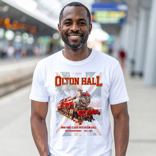 Olton Hall Vintage Steam Train English Locomotive T-Shirt