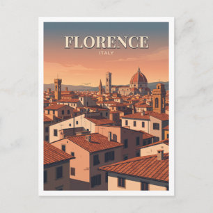 Oltrarno Rooftops at Sunset Florence Italy Postcard