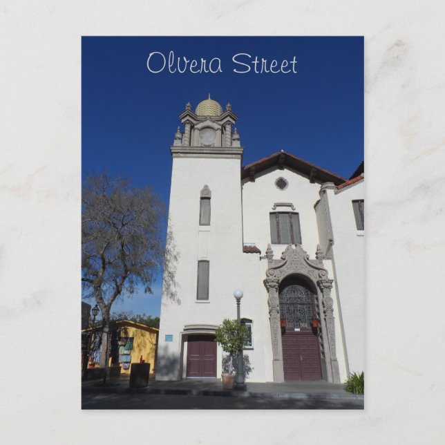 Olvera Street Church- Los Angeles Postcard (Front)