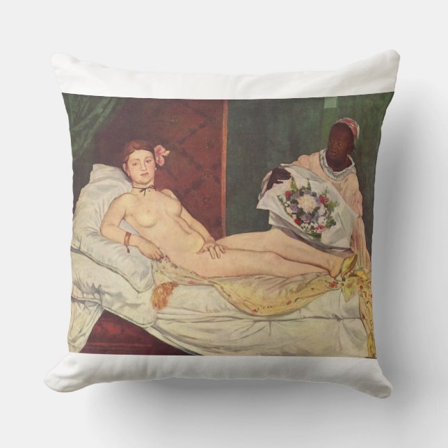 OLYMPIA BY MANET THROW PILLOW (Front)