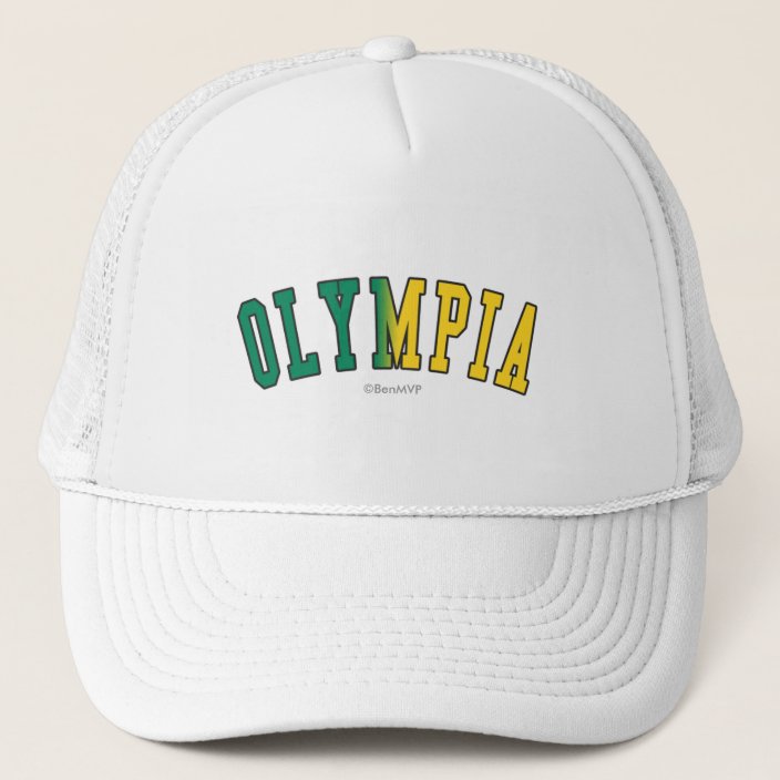 Olympia in Washington State Flag Colors Trucker Hat