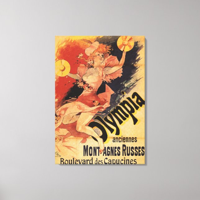 Olympia Nightclub Girl Crashing Cymbals Canvas Print (Front)