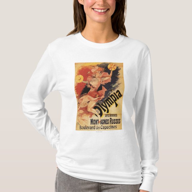 Olympia Nightclub Girl Crashing Cymbals T-Shirt (Front)