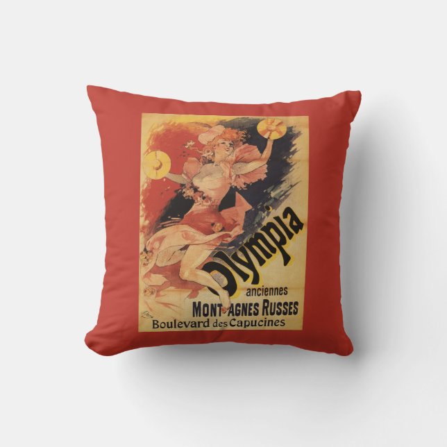 Olympia Nightclub Girl Crashing Cymbals Throw Pillow (Front)