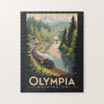 Olympia Washington Illustration Travel Art Vintage Jigsaw Puzzle<br><div class="desc">Olympia retro vector travel design. Nestled at the southern tip of Puget Sound,  Olympia is perfect for exploring coastal trails,  local markets,  and Pacific Northwest heritage.</div>