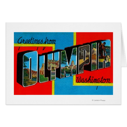 Olympia, Washington - Large Letter Scenes 2 Cards (Front Horizontal)