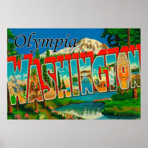 Olympia, Washington - Large Letter Scenes 2 Poster