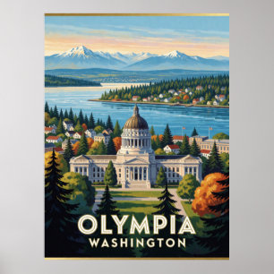 Olympia Washington Pacific Northwest Scene Poster