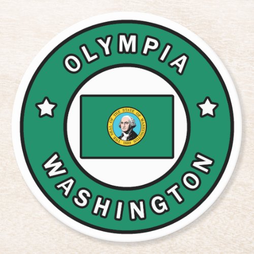 Olympia Washington Round Paper Coaster