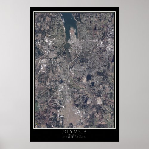 Olympia Washington Satellite Poster Map