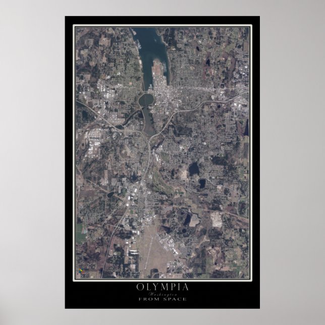 Olympia Washington Satellite Poster Map (Front)