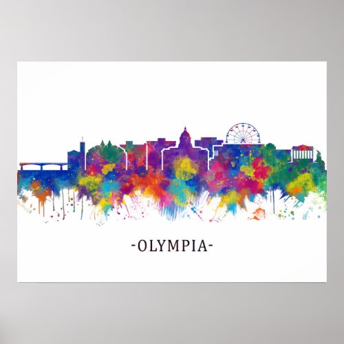 Olympia Washington Skyline Poster