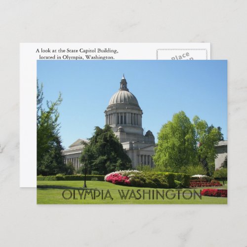Olympia Washington State Capitol Travel Photo Postcard