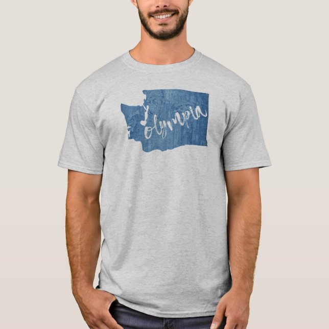 Olympia Washington Wood Grain T-Shirt (Front)