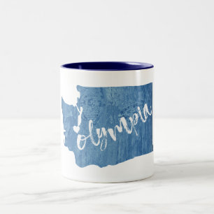 Olympia Washington Wood Grain Two-Tone Coffee Mug