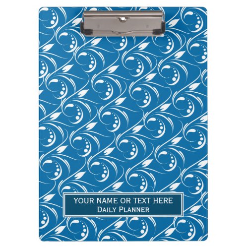 Olympian Blue Classic Floral Pattern Daily Planner Clipboard
