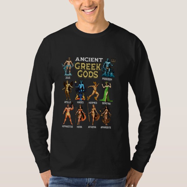 Olympians Ancient Greek Gods Greek Life Greek Myth T-Shirt (Front)