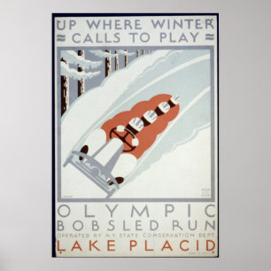 Olympic Bobsled Run Lake Placed Value Poster Paper