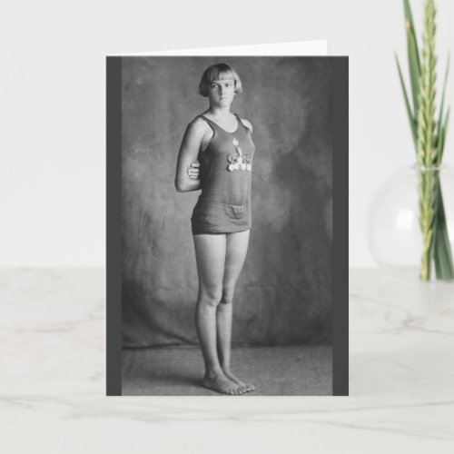 Olympic Champion Swimmer 1920s Card