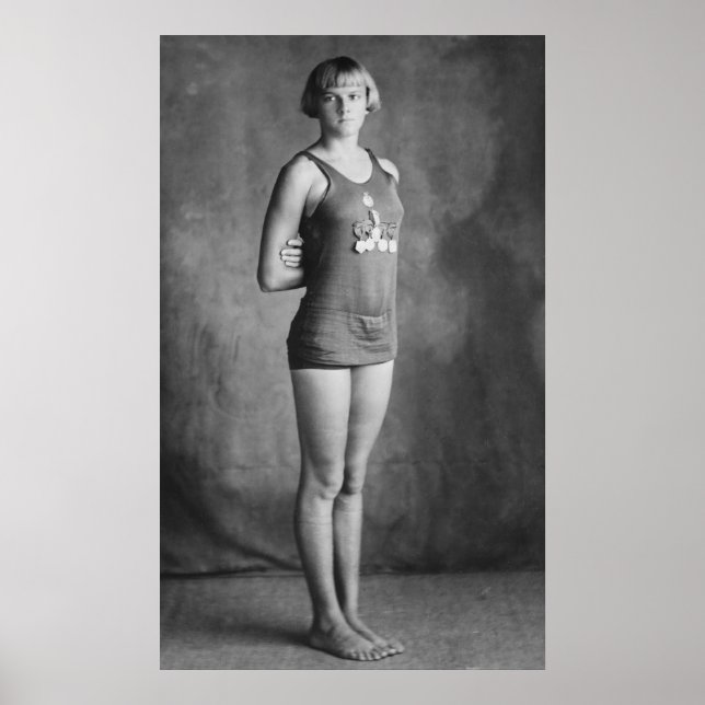 Olympic Champion Swimmer, 1920s Poster (Front)