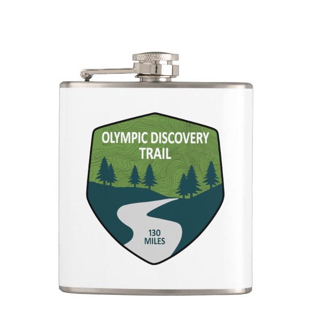 Olympic Discovery Trail Washington State Flask (Front)
