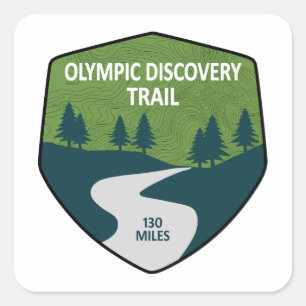 Olympic Discovery Trail Washington State Square Sticker