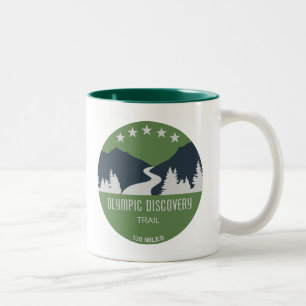 Olympic Discovery Trail Washington State Two-Tone Coffee Mug
