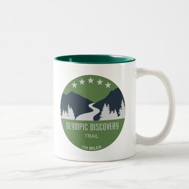 Olympic Discovery Trail Washington State Two-Tone Coffee Mug (Right)