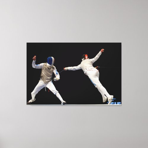 Olympic Fencing Lunge and Parry Canvas Print