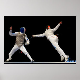 Olympic Fencing Lunge and Parry Poster