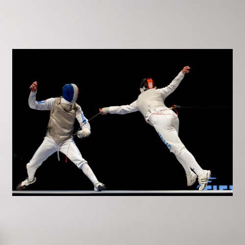 Olympic Fencing Lunge and Parry Poster