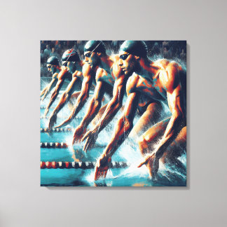 Olympic Games: Swimmers Ready to Start Canvas Print