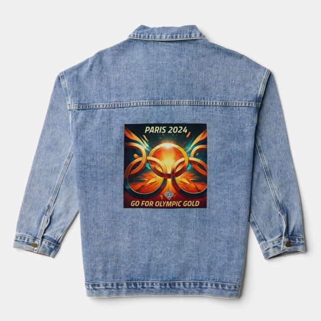 Olympic Glory, Paris Olympic Games 2024 Denim Jacket (Back)