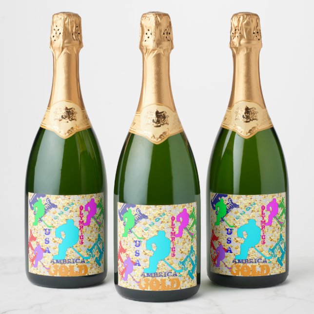 OLYMPIC HOCKEY SPARKLING WINE LABEL (Bottles)