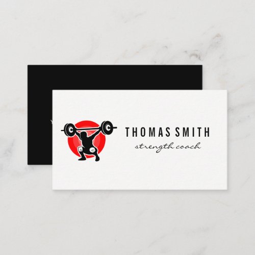 Olympic Lift  Weight Training Logo Business Card