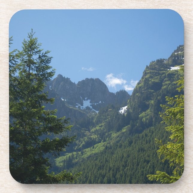 Olympic Mountain Scene  Beverage Coaster (Front)