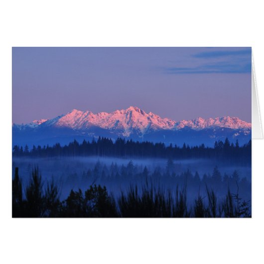 Olympic Mountains at Sunrise Cards (Front Horizontal)