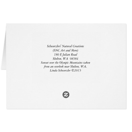 Olympic Mountains at Sunset (Back Horizontal)