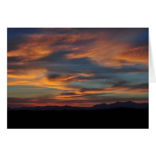 Olympic Mountains at Sunset Cards (Front Horizontal)