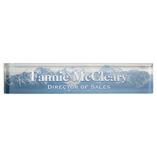 Olympic Mountains Desk Nameplate