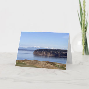 Olympic Mountains from Chamber's Bay Blank Card