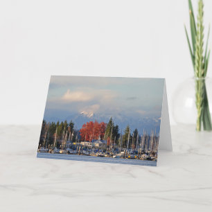 Olympic Mountains + Swantown Marina-Frameable Art Card