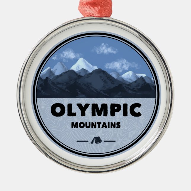 Olympic Mountains Washington Camping Metal Ornament (Front)